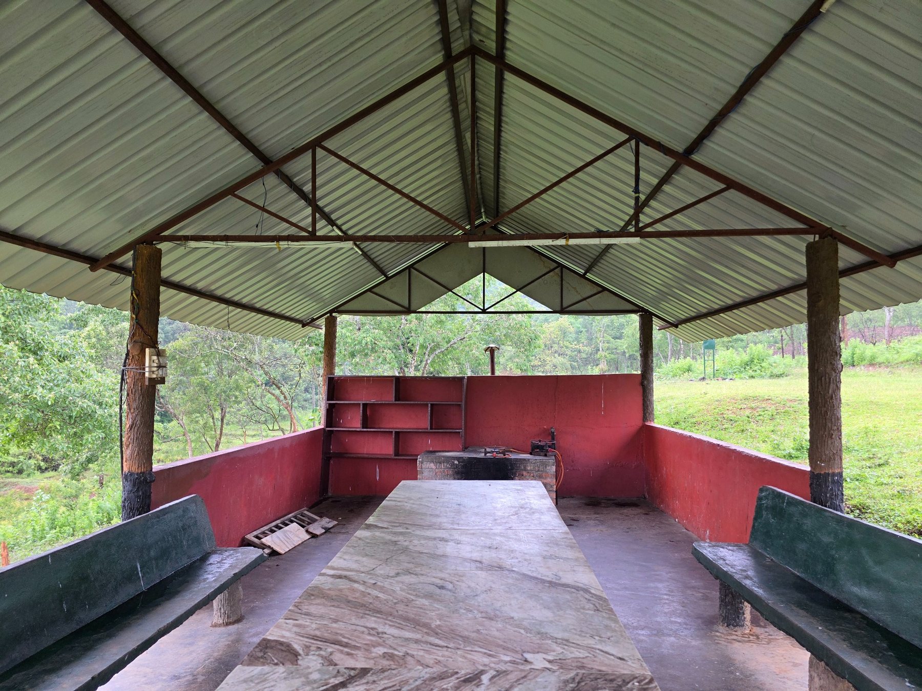 Picnic shelter interior at Da-Wan-Ki
